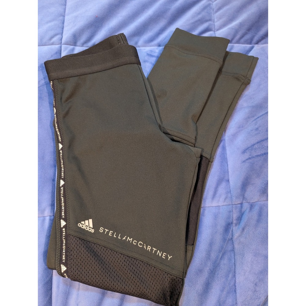 Adidas Stella McCartney Leggings Womens XS‎ Black Mesh Parley Activewear Running